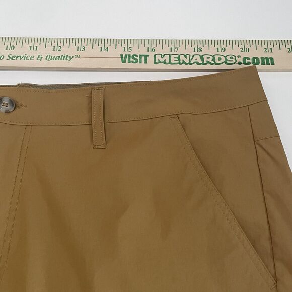 Eddie Bauer Flat Front Nylon Shorts Men's Size 40 Brown 10 Inch Inseam Logo - Picture 11 of 16
